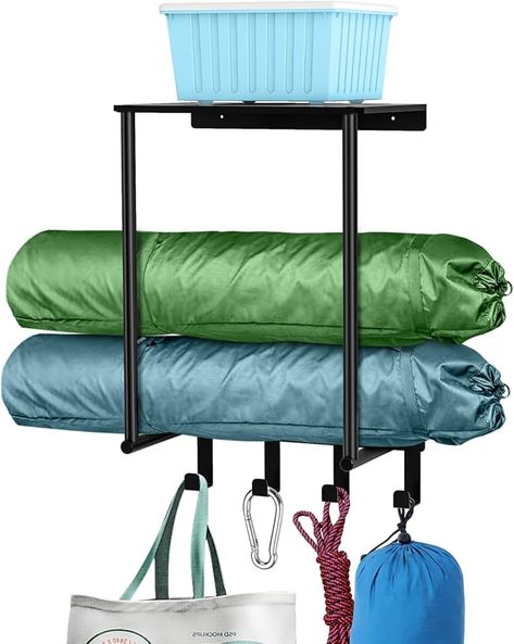 Amazon.com: Camping Chair Storage, Metal Camping Chair Holder for Garage with 4 Hooks, Beach Chair and Umbrella Wall Storage Rack, Black : Tools & Home Improvement Camping Chair Organization, Garage Storage For Camping Chairs, Hang Chairs In Garage, Storing Lawn Chairs In Garage, Organizing Outdoor Gear, Store Camping Chairs In Garage, Garage Chair Storage, Bag Chair Storage Garage, Camping Chair Storage Garage