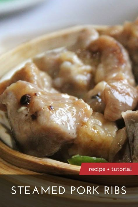 The Best Steamed Pork Ribs Recipe | Learn to make Steamed Pork Ribs with our recipe and step-by-step tutorial at DimSumCentral.com. Pork Rib Tips, Steamed Pork Ribs, Cantonese Recipes, Steamed Recipes, Steamed Dishes, Pork Spare Ribs Recipe, Riblets Recipe, Pork Riblets, Spareribs Recipe