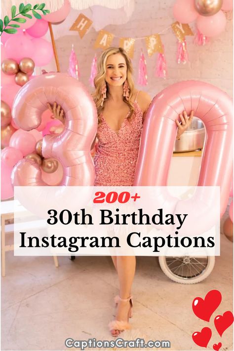 Celebrate your 30th birthday in style with these Instagram captions that will make your posts stand out! Find the perfect caption to capture the essence of this milestone celebration. Chapter 30 Birthday, Birthday Hashtags, Inspiring Captions, Birthday Captions For Myself, 21st Birthday Captions, 30th Birthday Celebration, Unique Captions, Thirtieth Birthday, 30th Birthday Funny