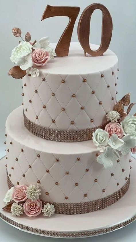 Unique Cake Recipes, 70th Birthday Cake For Women, 70th Birthday Cake Ideas, 70th Birthday Party Ideas For Mom, Birthday Cake For Women Elegant, 75 Birthday Cake, 60th Birthday Party Decorations, 70th Birthday Cake, Pearl Cake