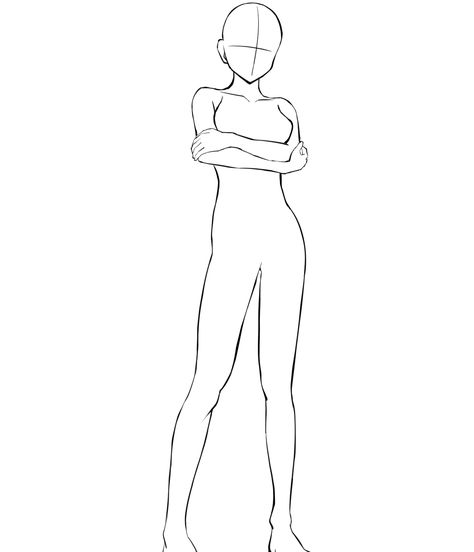 Woman Full Body Reference Anime, Anime Female Full Body Reference, Anime Sketch Full Body Pose, Female Drawing Base Standing, Girl Drawing Full Body Sketch, Gacha Base, Female Base, Female Drawing, Body Sketches