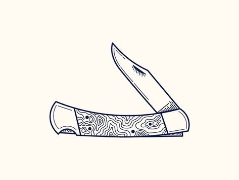 Case Knife Tattoo, Buck Knife Tattoo, Coltello Tattoo, Pocket Knife Drawing, Pocket Knife Tattoo Ideas, South Western Tattoo, Knife Doodle, Pocket Knife Tattoo, Knife Tattoo Ideas