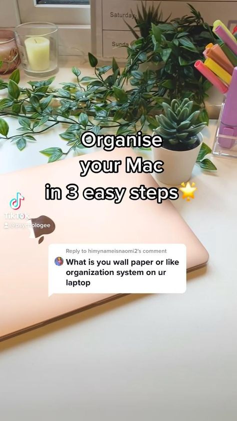 How To Set Up New Laptop, How To Organize Macbook Desktop, How To Make Your Macbook Air Aesthetic, Organize Macbook Desktop, How To Change Wallpaper In Laptop, How To Organize Desktop, Functional Macbook Wallpaper, Macbook Notes Aesthetic, Mac Book Desktop Aesthetic