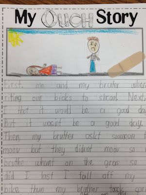 Narrative writing- OUCH story- Cute! Free :) Writing Structure, Recount Writing, Narrative Writing Prompts, Second Grade Writing, Personal Narrative Writing, Primary Writing, 3rd Grade Writing, Writing Journals, 2nd Grade Writing