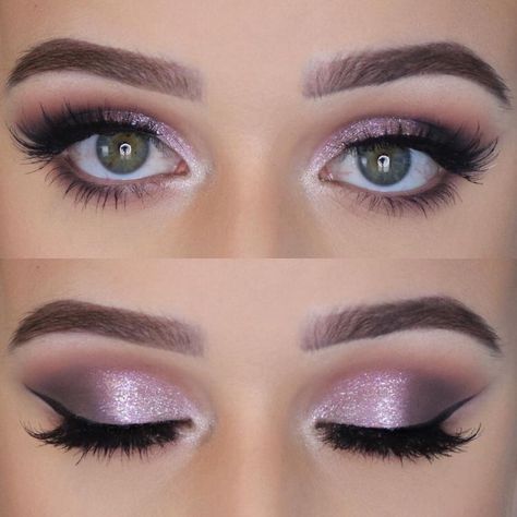 Lavender Smokey Eye, Lavender Makeup Looks, Machiaj Smokey Eyes, Charlotte Bird, Lavender Makeup, Bird Makeup, Silver Eye Makeup, Make Up Designs, Wedding Eye Makeup