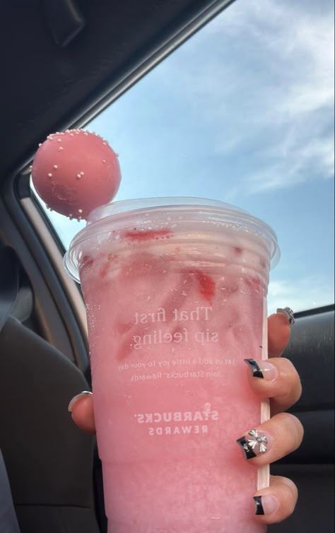 #starbucks #strawberry #pink #drink Acai Drink Starbucks, Pink Starburst Drink, Starburst Drink, Starbucks Pink Drink, Starbucks Strawberry, Sweet Sixteen Birthday Party Ideas, Pink Starburst, Strawberry Acai, Healthy Starbucks