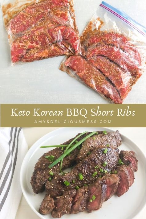 These Keto Korean BBQ Short Ribs are a delicious way to enjoy your favorite short ribs without all of the extra sugar. Keto Beef Short Rib Recipes, Short Rib Keto Recipes, Greek Short Ribs, Keto Short Ribs Recipe, Keto Country Style Pork Ribs, Keto Short Ribs, Keto Korean Bbq, Korean Keto, Korean Bbq Short Ribs Recipes