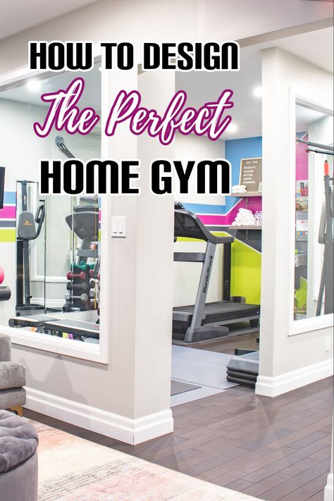 Home gym design How To Create Home Gym, Glam Home Gym, Fitness Room Ideas Home Gyms House, Corner Gym Ideas, Feminine Home Gym Ideas, Upstairs Home Gym, Home Gym In Dining Room, Work Out Rooms At Home, Home Workout Gym Ideas