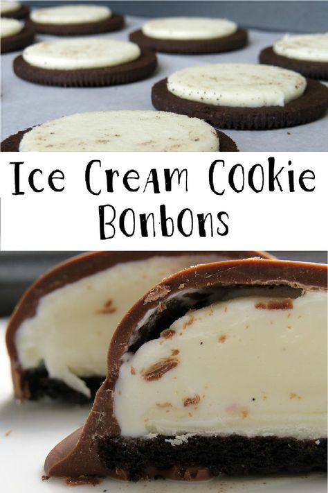 Ice Cream Balls Frozen, Ice Cream Bon Bons, Ice Cream Bon Bons Recipe, Ice Cream Bombe Recipe, Cream Filled Cookies, Frozen Snacks, Easy Indian Dessert, Homestead Kitchen, Easy Ice Cream Recipe