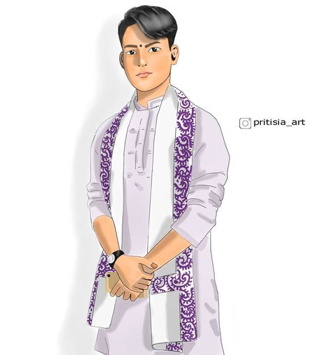 Manipuri traditional attire Madhya Pradesh Traditional Dress, Male Illustration, Dress Drawing, Madhya Pradesh, Traditional Attire, Traditional Dress, Care Routine, Traditional Dresses, Men Dress