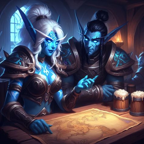 Night elves in tavern #fantasy #warcraft #wow #worldofwarcraft #nightelf #nelf #elf #kaldorei  As part of a challage with @epiccarry Night Elf Wow, Elune World Of Warcraft, Feral Druid World Of Warcraft, World Of Warcraft Night Elf, Night Elves, Dragon Aspects World Of Warcraft, Night Elf, Art Idea, World Of Warcraft