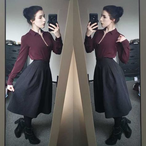 Imgur Post - Imgur Corporate Goth Outfits, Edgy Work Outfits, Corporate Goth, Goth Clothes, Casual Goth, Goth Outfit, Goth Clothing, Goth Nails, Goth Aesthetic