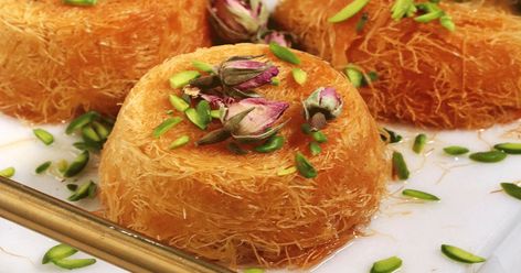 kunafa-cupcakes-landscape Kunafa Cupcakes, Kunafa Recipe, Filo Pastry Recipes, Cow Ghee, Filo Pastry, Small Cakes, Tart Dessert, Small Cake, Dessert Cupcakes