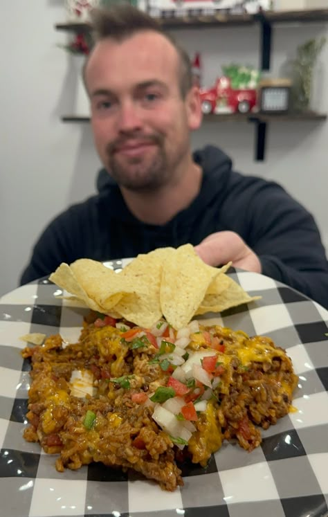 Cheesy Taco Rice - Cooking in the Midwest Cheese Taco Rice, Cheesy Taco Rice Skillet, Luke Brown Recipes, Cheesy Taco Rice, Taco Rice Skillet, Dried Cilantro, Rice Skillet Meals, Long Grain White Rice, Luke Brown