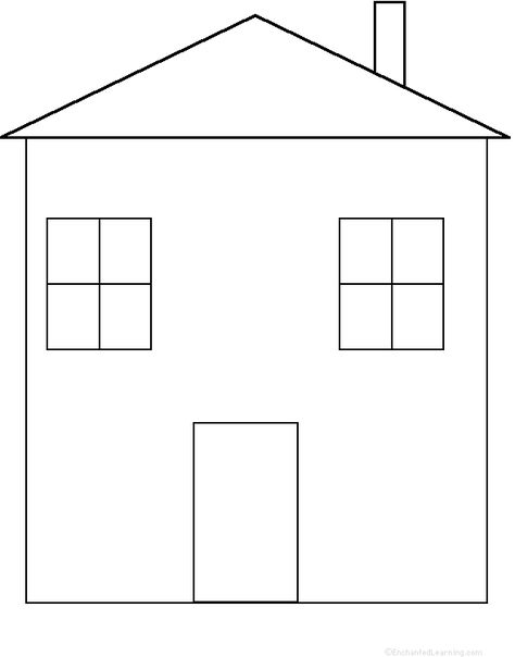 Image result for papercraft buildings templates House Template Printable For Kids, Printable House Template, House Worksheet, Household Budget Template, Tuft Rug, Shape House, Paper House Template, House Outline, Worksheet Preschool