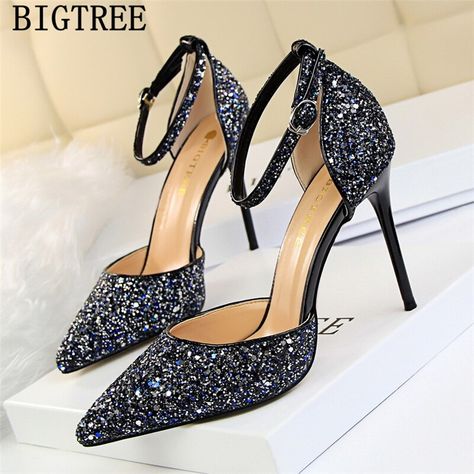 Sequin Sandals, Sequin Shoes, Sequin Heels, Bling Sandals, Basic Heels, Womens Stilettos, Super High Heels, Fashion Sandals, Womens High Heels