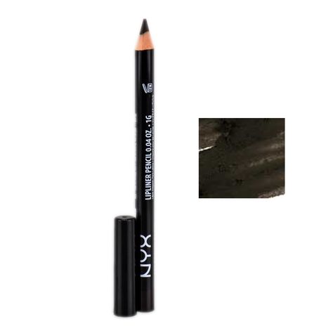 nyx black lip liner pencil - For when vampy isnt dark enough, go black;) Dark Lipliner, Nyx Brown Lip Liner, Nyx Espresso Lip Liner, Nyx Dark Brown Lip Liner, Lip Liner Black, Dark Lip Liner, Nyx Black Eye Pencil, Black Pencil Liner, Black Lip Liner