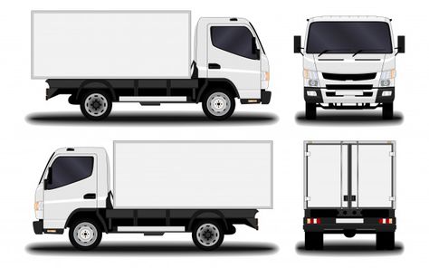 Realistic truck. front view; side view; ... | Premium Vector #Freepik #vector Truck Front View, Truck Side View, Mobil Box, Free Cartoon Characters, Green Screen Footage, Episode Interactive Backgrounds, Digital Story, Free Business Card Templates, Comic Style Art