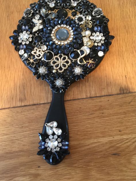 Decorated Hand Mirrors, Resin Hand Mirror, Fancy Hand Mirror, Mermaid Hand Mirror, Mermaid Mirror, Ornate Hand Mirror, Fancy Mirrors, Bling Makeup, Jeweled Picture Frame