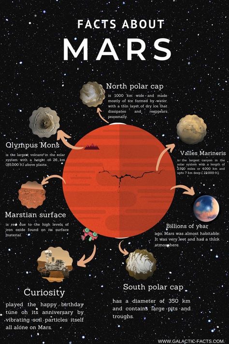 Facts About Mars, Solar System Facts, Mars Facts, Mars Project, Solar System Projects, Cool Facts, Astronomy Facts, Astronomy Science, Cool Science Facts