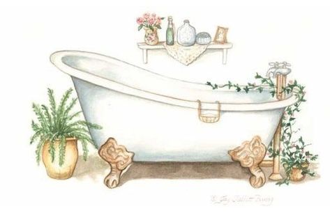 Bathtub Painting, Crafts Pictures, Bath Quotes, Vintage Bathtub, Giant Roses, Boho Style Bedroom, Decor Shabby Chic, 수채화 그림, Painted Wood Signs