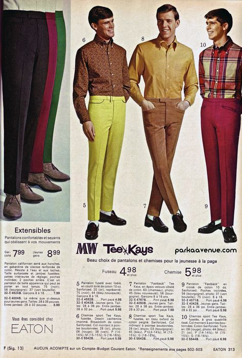 Tee Kays mod clothes 1960 Mens Fashion, Mens Bell Bottom Jeans, 60s Fashion Hippie, 60s Mod Fashion, Grey Slim Fit Suit, Cable Knitwear, Camp Dress, 60s Men, Flannel Suit