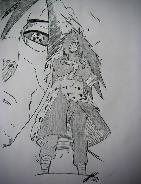 Pen Anime Drawing, Anime Pen Art, Madara Manga, Naruto Drawings Easy, Anime Drawings For Beginners, Anime Drawing Sketches, Naruto Sketch Drawing, Nature Art Drawings, Naruto Sketch