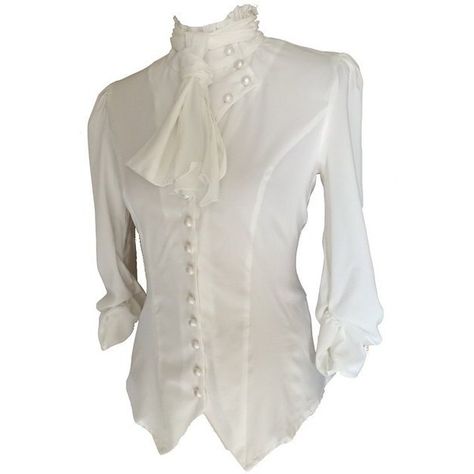 Ivory Cream Steampunk Gothic Victorian Button Blouse Top (16):... (58 CAD) ❤ liked on Polyvore featuring tops, blouses, cream blouse, button blouse, steampunk blouse, gothic blouse and white top Victorian Pirate, Pirate Blouse, Steampunk Blouse, White Ruffle Shirt, Victorian Shirt, Gothic Blouse, Steampunk Pirate, Victorian Blouse, Frilly Blouse