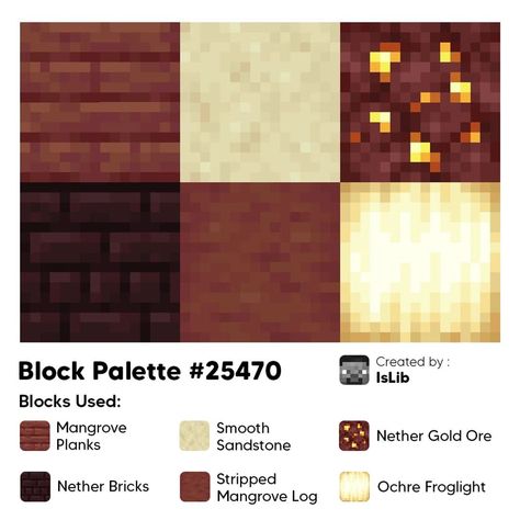 Nether Brick Palette, Minecraft Nether Color Palette, Minecraft Red Block Palette, Mangrove Palette Minecraft, Mangrove Block Palette Minecraft, Mangrove Block Palette, Minecraft Desert Block Palette, Minecraft Red Palette, Mangrove Pallete Minecraft