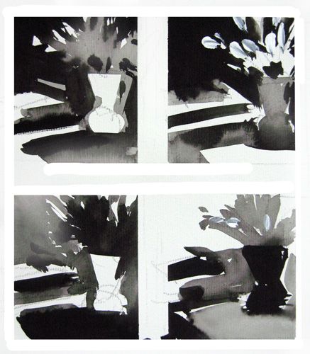 White On Black Painting, Value Sketches, Painting On Black Paper, Value Art, Watercolor Negative Painting, Value Painting, Black And White Watercolor, White Paintings, Art Alevel