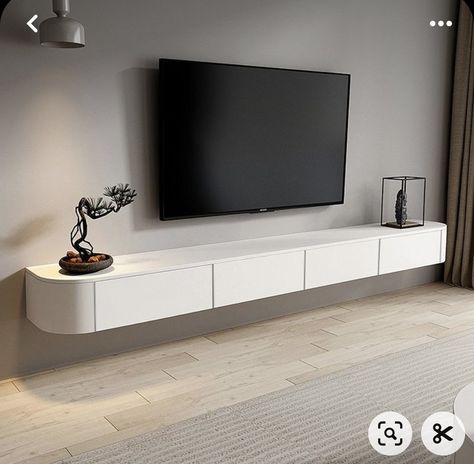 C-14-14  (MODERN MINIMALIST)  	⁃	Cream,wood,black  Bahagian tv  	⁃	backdrop  	⁃	tv cabinet  *backdrop and tv cabinet colour sama dgn cabinet dapur  ￼￼  Kitchen Cabinet  	⁃	L shape  	⁃	wet kitchen dekat luar 	⁃	pull out drawer sebelah peti ais  	⁃	colour beige/nude/cream ￼￼￼ 	⁃	sliding door hitam  ￼￼  Dining table  -marble top -wooden chair  ￼￼￼  Side board drawer  -black colour  -design + big mirror  ￼￼￼  cat rumah  -Jotun  -code cream/skylight  ￼ Tv Console Contemporary, Floating Console Table Living Room, Console With Drawers, Floating Tv Cabinet, Floating Tv Console, Floating Tv Unit, Living Tv, Floating Tv Stand, Floating Tv