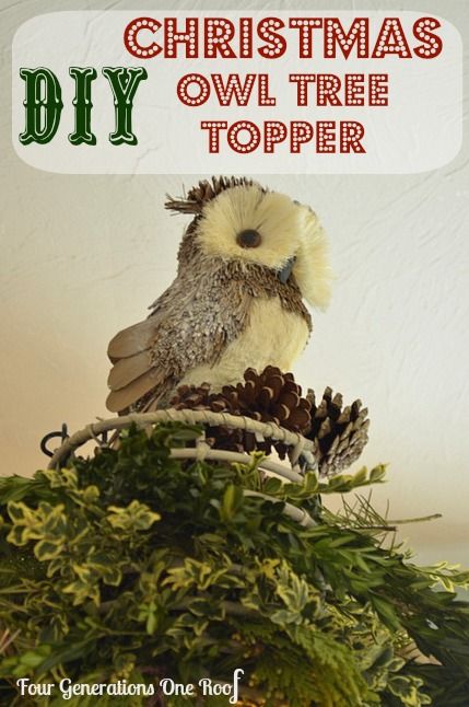 Make a DIY christmas decoration owl tree topper with your kids. We had fun creating the nest :) Owl Tree Topper, Tree Topper Ideas, Christmas Tree Toppers Ideas, Tree Toppers Ideas, Owl Christmas Tree, Diy Tree Topper, Diy Owl, Diy Christmas Tree Topper, Owl Tree