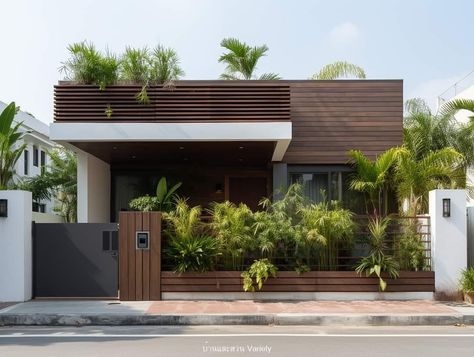 Compound Wall Design, Modern Tropical House, Latest House Designs, Modern House Facades, Architecture Concept Drawings, Architecture Design Concept, Tropical House, Modern Tropical, House Elevation