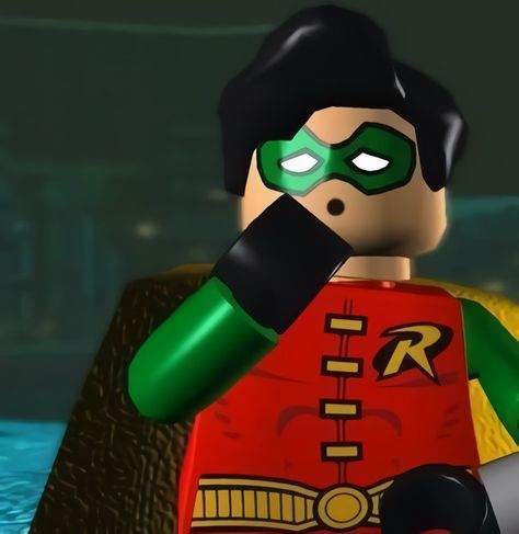 Lego Character Icons, Lego Batman Robin, Lego Pfp, Lego Robin, Robin Pfp, Lego Batman 2, Lego Batman 3, Lego Figurine, Lego Videos