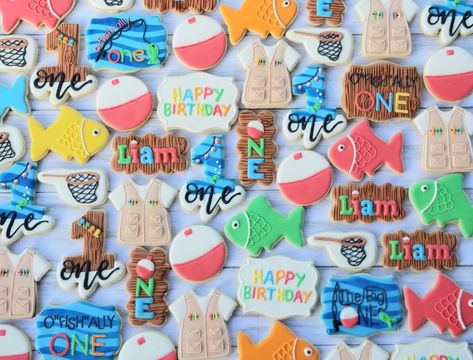 One Birthday Cookies, O Fish Ally One Birthday, First Birthday Cookies, O Fish Ally, Baby Cookies, Birthday Cookies, Decorated Cookies, First Birthdays, Sweet Tooth