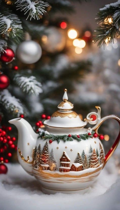 Christmas Teapot, Christmas Scenery, Coffee Flower, Christmas Feeling, Christmas Tea, Christmas Scenes, Christmas Coffee, Christmas Love, Christmas Images