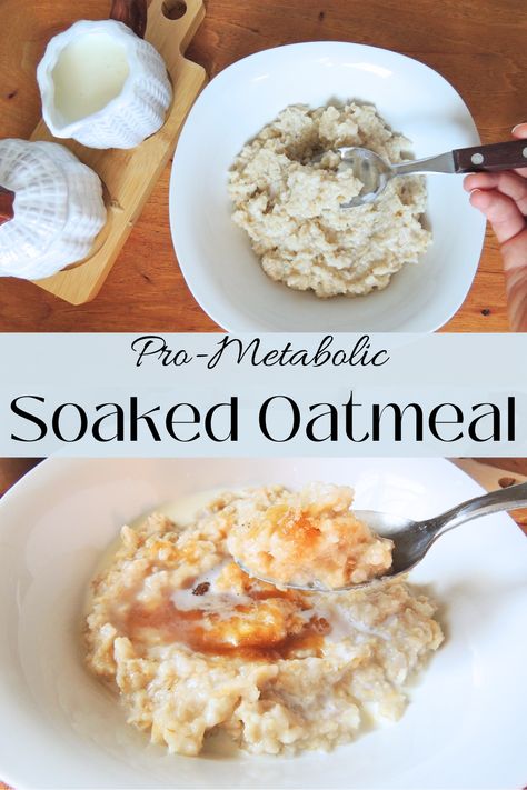 This nourishing, pro-metabolic soaked oatmeal recipe is a super simple, delicious breakfast idea! This recipe is easy to make-ahead and have on a busy morning. Soaked Oatmeal, Pro Metabolic, Raw Oats, Metabolism Boosting Diet, Warm Breakfast, Oatmeal Recipe, Peanut Butter Honey, Busy Morning, Cooked Apples