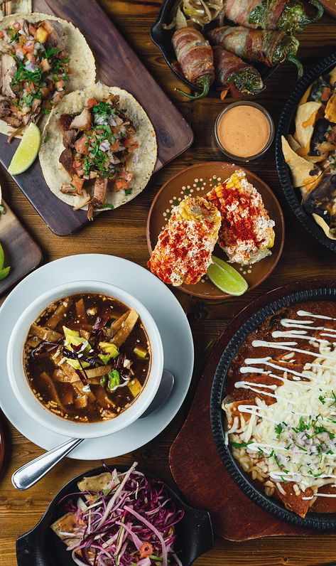 Modern Mexican Food, Mexican Restaurant Aesthetic, Mexican Tapas, Mexican Restaurant Design, Mexican Cantina, Cafe Ole, Columbia Restaurant, Mexican Food Dishes, Mexican Night