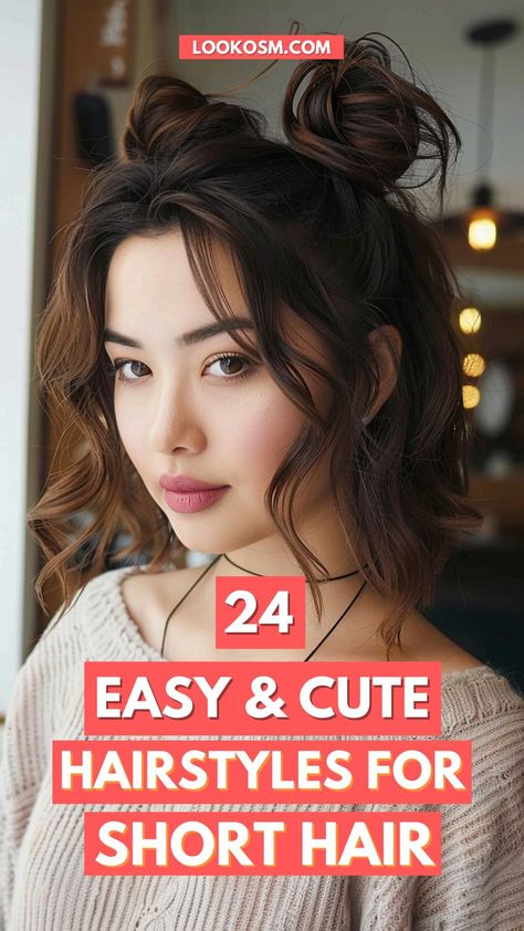 Short and Stunning: 24 Quick Hairstyles for Fabulousness Teenage Hairstyles Short, Womens Short Hair Updo, What To Do With My Short Hair, Cute Hair For Short Hair Easy, Hairdo For Bob Haircut, Medium Short Updo Hairstyles, Cute Hairdos For Short Curly Hair, Short Hair Designs For Wedding, Dancer Hairstyles For Short Hair