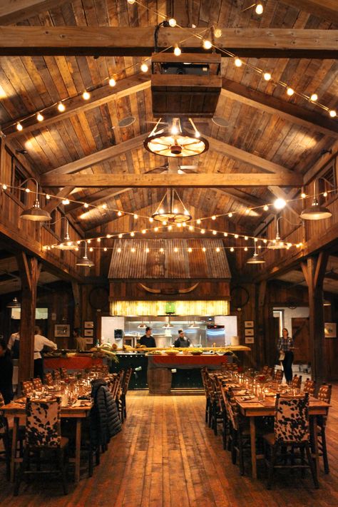 Rustic Event Space, Ranch Restaurant, Ranch Style Restaurant, Western Style Restaurant, Barn Restaurant, Restaurant Ranch, Montana Ranch House Aesthetic, Luxurious Horse Ranch, Northern Lights Ranch