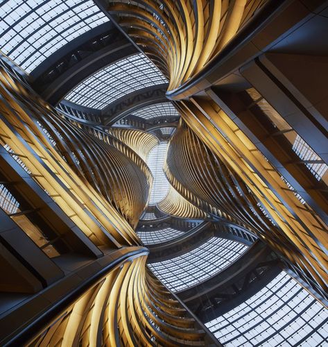 Zaha Hadid Architects completes Leeza SOHO tower with world's tallest atrium Leeza Soho, Zaha Hadid Architecture, Urban Habitat, Rem Koolhaas, New Architecture, Casas Coloniales, Tower Design, Living Modern, Zaha Hadid Architects