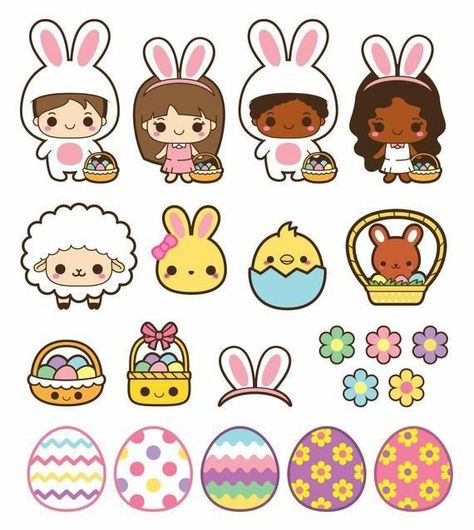 Easter Egg Drawing, Easter Dyi, Easter Drawings, Bee Pictures, Kawaii Diy, Easter Stickers, Easter Images, Unicorn Stickers, Dyi Projects