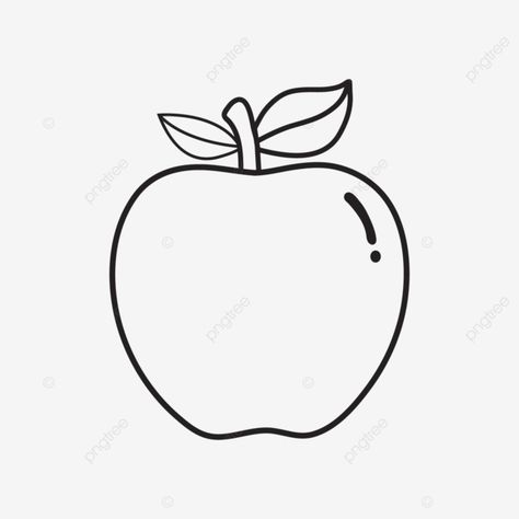 Drawing Mini, Apple Outline, Apple Sketch, Apple Drawing, Ring Drawing, Outline Pictures, Drawing Apple, Apple Vector, Outline Images