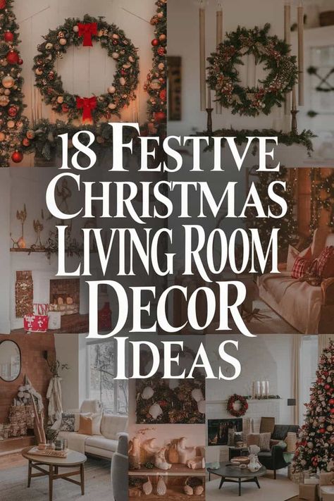 18 Christmas Living Room Decor Ideas for a Festive Makeover Christmas Theme Ideas For Home, Red And White Christmas Decor Living Room, Classy Christmas Decor Living Rooms, Christmas Curtains Living Room Ideas, Elegant Christmas Decor Ideas For Living Room, Wall Christmas Decorations, Healthy Christmas Dinner Recipes, Red And Green Palette, Christmas Decor Themes