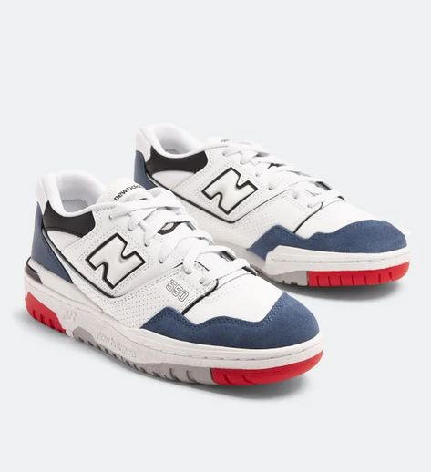 New Balance 550 "USA" now available online Balance 550, New Sneaker Releases, Sneaker Release, Navy Fashion, New Sneakers, New Balance, On Sale, Navy, Sneakers