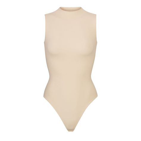 FITS EVERYBODY SLEEVELESS MOCK NECK BODYSUIT by Skims, available on skims.com for $61 Kylie Jenner Dress Exact Product Beige Bodysuit, Sleeveless Mock Neck, Turtleneck Sleeveless, Mock Neck Bodysuit, Sleeveless Bodysuit, Base Layer, Second Skin, Kylie Jenner, Mock Neck