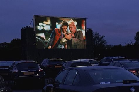 Enjoy a movie outdoors with tickets for four people in one car to Moonbeamers Drive-In Cinema in Billericay, with popcorn included. Drive Through Cinema, Car Movie Night, Night Cinema, Director Board, Car Cinema, Drive In Cinema, Doors Movie, Car Movie, Birthday Movie