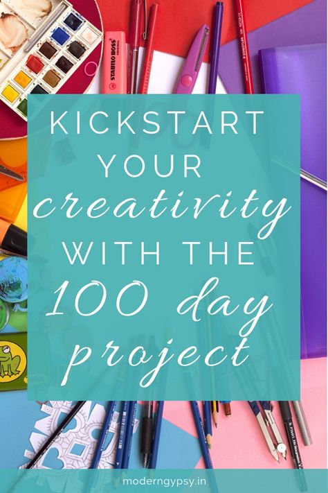 Kickstart your creativity with the 100-day project | Modern Gypsy 100 Day Art Project, 100 Days Of Art Journal Therapy, 100 Days Of Art Challenge, 100 Day Art Challenge Ideas, 100 Days Of Drawing Challenge, 100 Day Challenge Art, 100 Day Challenge Ideas, Art Project Planner, 100 Day Projects