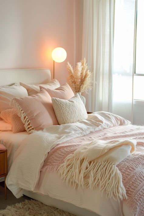 Modern Pink Bedroom, Pink Bedroom Walls, Pink Bedroom Design, Pink Bedrooms, Bedroom Renovation, Bedroom Decor Design, Modern Bedroom Decor, Redecorate Bedroom, Bedroom Decor Ideas