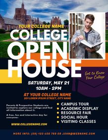 Open House Flyer, St Joseph Catholic, School Open House, House Poster, College Tour, College Names, Church Flyer Design, Free College, Modern Design Ideas